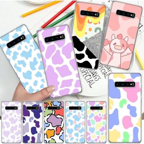 INS Pink Rainbow Cow Phone Case For Samsung Galaxy A51 A71 A70 A50 A40 A30 A21 A20E A10S A41 A01 A6 A7 A8 A9 Plus + Soft Cover C