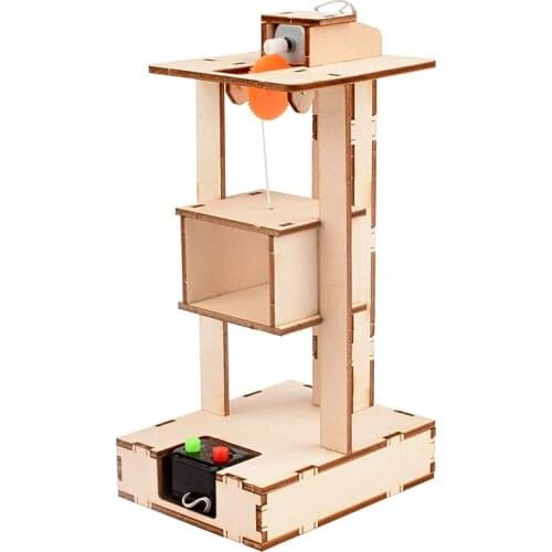 Childrens Science Experiment Pupils DIY Handmade Materials Technology Invention Elevator Lift Model Creative Toys P303