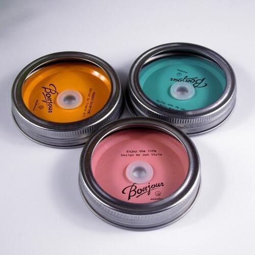 32 sets/pack Classic Drinking glass Metal lids,Mason jar Lids With Straw Holes & Without, Metal & Stainless Steel Rings HH16278