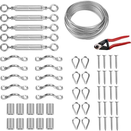 Heavy Duty 316 Stainless Steel Cable Railing Kits or Hanging Kits for Home or Garden DIY Improvement Kits with Cable Cutter
