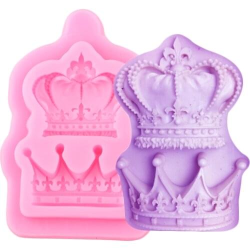 Royal Crown Silicone Fondant Mold DIY Wedding Cake Decorating Tools Cupcake Topper Candy Resin Clay Chocolate Gumpaste Moulds