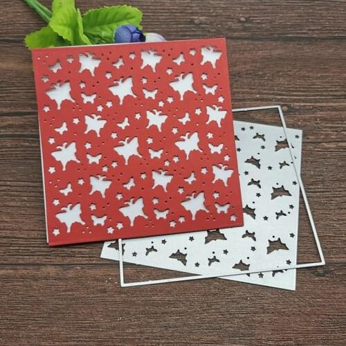 Square butterfly background Metal Cutting Dies Stencils For DIY Scrapbooking Decorative Embossing Handcraft Die Cutting Template