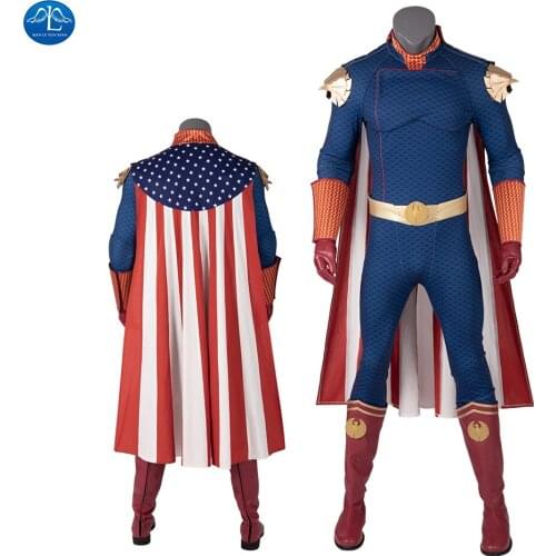 The Boys Homelander Cosplay costume Cloak Superhero Homelander Jumpsuit Halloween Zentai Suit for Men Custom Made Full set