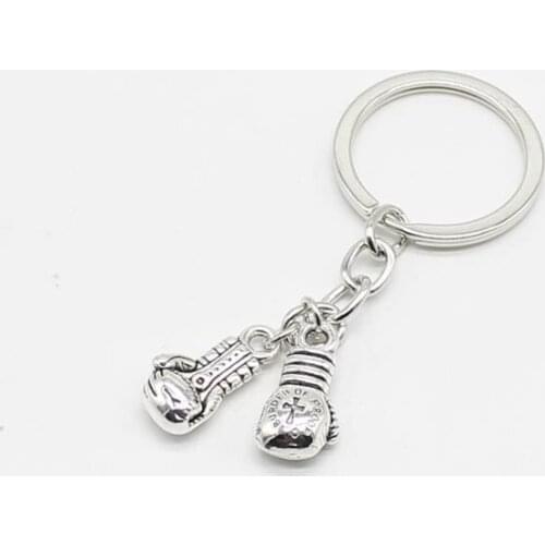 Fashion Keychain Boxing Gloves Pendant Boxer Movement Keychain DIY Fighting Jewelry Mens Car Keyring Souvenir Gift