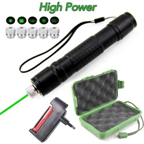 High-power green laser 018 pointer 10000m 5mW outdoor super far radiation laser sight adjustable focus 2 in 1 star laser
