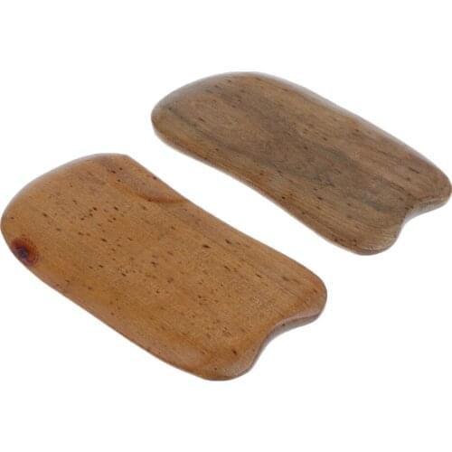 2 Pcs Wooden Gua Sha Scraping Massage Tool Kit, Natural Sandalwood Gua Sha Board