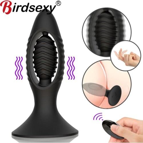 Hollow Butt Plugs Dildo Vibrator Prostate Massager Wireless Remote Control Anal Plug G-spot Stimulator Sex Toys For Man Woman