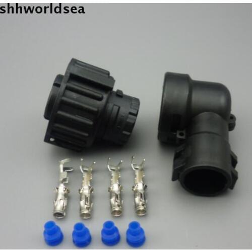 Shhworldsea 50set 4 Pin 1-967325-3 Auto Sensor plug with sheath for Car connector oil exploration,railway etc,Waterproof IP67/69