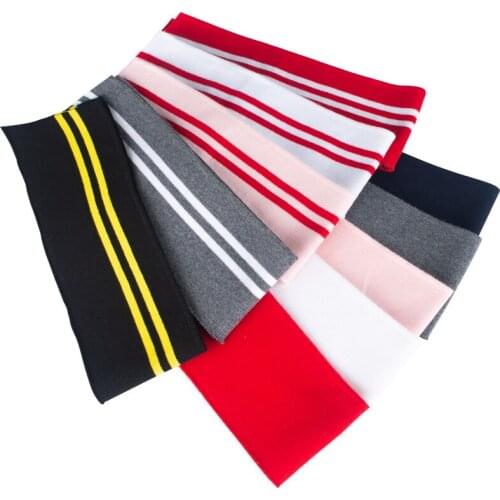 Width 3'' Elastic Thread Knitting Accessories Pure Cotton Fabric By The Yard For Neckline Cuff Hem Material