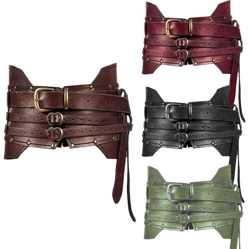 Medieval Accessories Vintage Wide Belt Men Knight Armors Medieval Viking Pirate Costume For Adult Cosplay Women Fancy Props