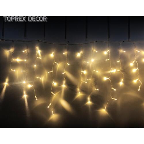Toprex 3m warm white icicle lights led christmas lights xmas tree light holiday decorations party lights outdoor