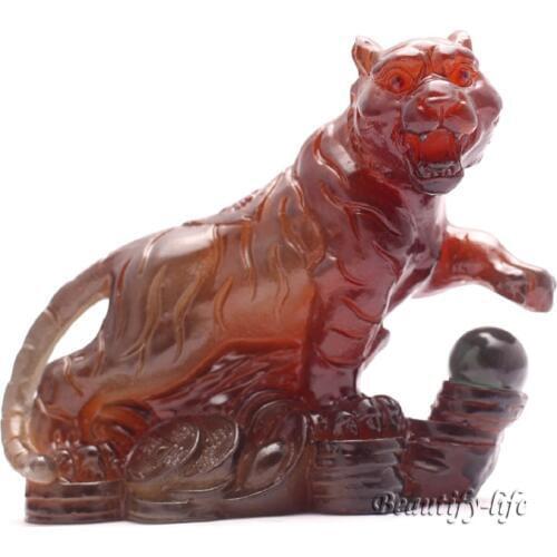 Lucky Charms, Chinese zodiac, Yellow Tiger, Shenxiao,Allochroic Mascot, Ornament,novel gifts, Tea pet,S1015BHu