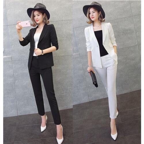 Slim fashion high quality suit suit female professional small suit new British wind OL two-piece suit women suits office sets