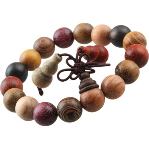TUMBEELLUWA Amulet Bracelet 12mm Buddha Wood Prayer Beads Bracelet Handmade Bracelet Women Jewelry