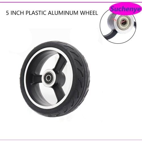 5 inch 5x2 Solid Aluminum wheel for Electric Motorcycle Scooter Tire Rubber Wheel and Aluminum hub