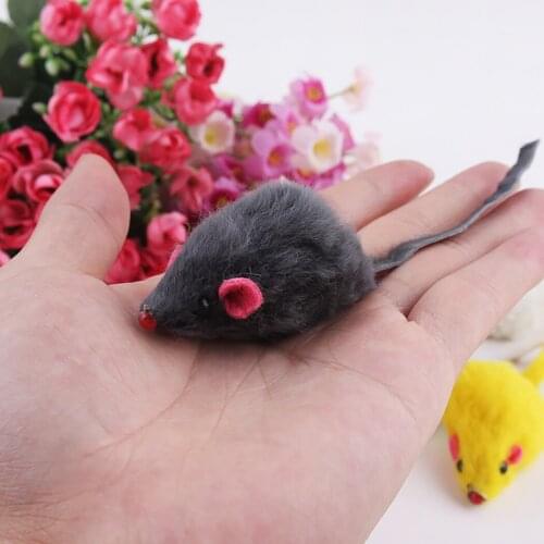 2PCS Random Color Mice Toy Funny Interactive Plush Toy Cat Play Toy Small Mice Toy Pet Toy Plush Toys Simulation Toys Legendog