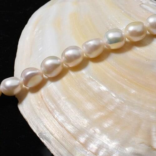 Baroque Pearls Necklace Irregular Oval Shape 10-11mm Beads Freshwater Pearl DIY Strand For Fine Jewelry Making Accessories