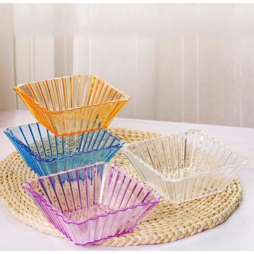 1PC Acrylic Snack Dish Plastic Snack Dish Dessert Square Dish Dried Fruit Snack Small Plate Kitchen Tableware поднос для декора