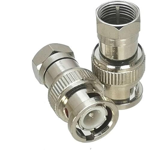 1Pcs BNC Male Plug to F TV Male PLUG RF Adapter Connector Coaxial High Quanlity