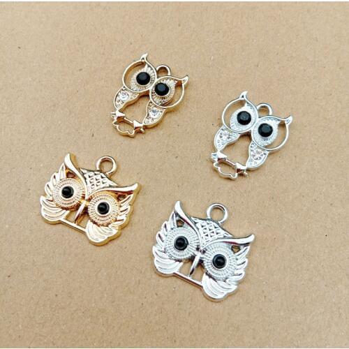10pcs/lot Fashion Owl Cat Charms Gold Silver Tone Alloy Pendant Fit Necklaces Bracelet DIY Fashion Jewelry Accessories YZ328