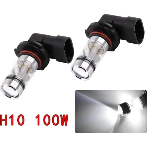 2pcs/Pair White H10 9140 9145 High Power 100W LED Car DRL Fog Driving Light Daytime Running Lamp Bulbs