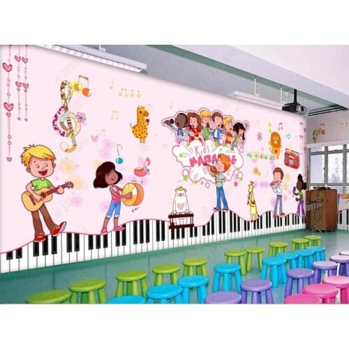 3d photo wallpaper custom mural Cartoon children performing music home decor 3d wall murals wallpaper in the living room