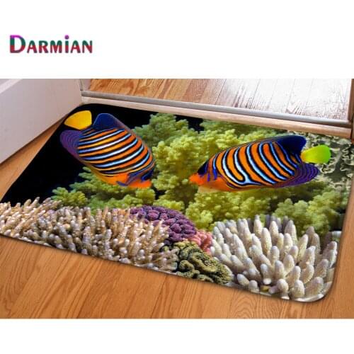 DARMIAN 3D Underwater World Printed Carpets Living Room Home Entrance Door Carpet Bathroom Kitchen Non-slip Mats Rugs Alfombra