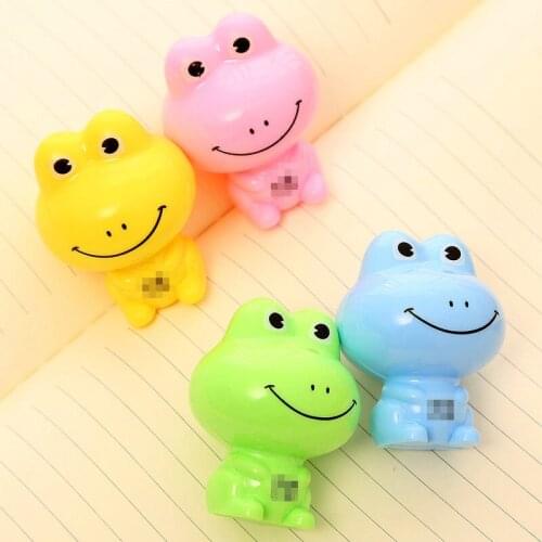 4pcs Creative Frog Pencil Sharpener Cartoon Animal Sharpener Single Hole Cutter Stationery Knife Interesting Sharpeners Office
