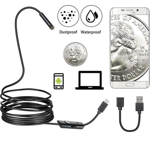 Wholesale 10/50/100pcs Car Endoscope 5.5/7mm Smartphone Endoscope USB Boroscope 480P Rigid Flexible Camera for Android Phone PC