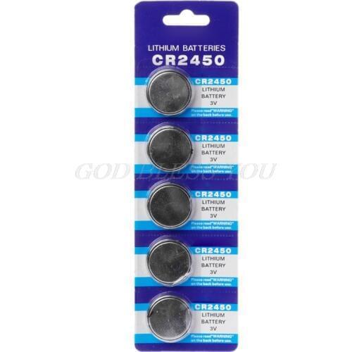 5PCS Button Battery CR2450 Electronic Lithium Coin Cell Batteries 3V KCR2450 5029LC LM2450 Watch Toy Remote Drop Shipping