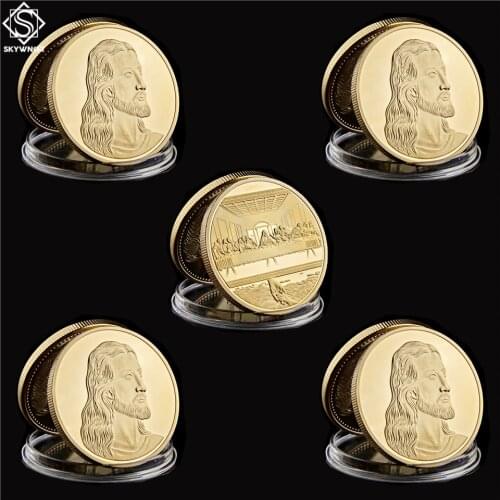 5PCS/Lot 1494-1498 Italian Artist Leonardo Da Vinci Last Supper Commemorative Coin