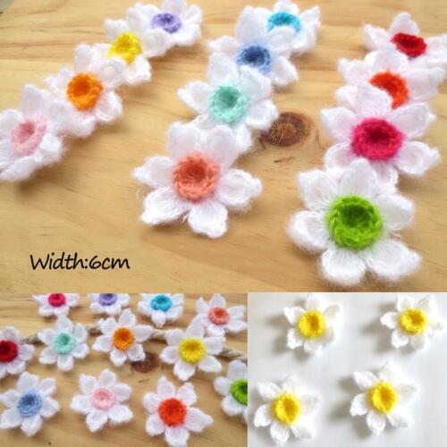 50PCS/lot Handmade woolen Yarn Crochet Knitted applique Patchwork DIY needlework sewing accessories Cloth paste decoration 350