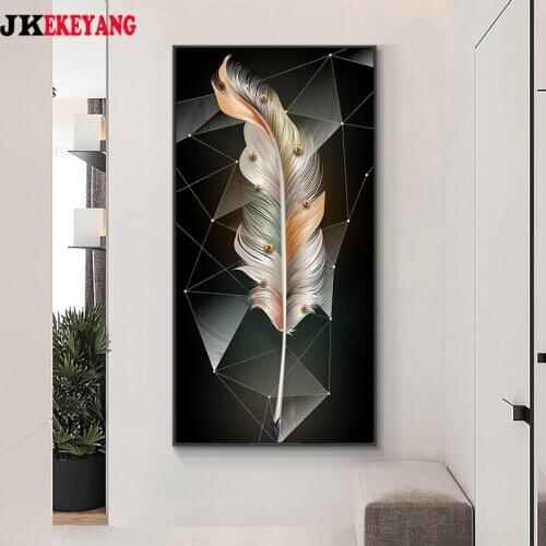Large 5D Diy diamond painting Beautiful feathers Diamond Mosaic Rhinestone Embroidery cross stitch Y4252