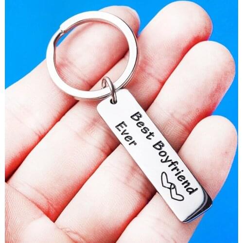 Best Boyfriend Ever Keychain Stainless Steel Valentines Day Gift bright as a mirror hypoallergenic durable no rust no fading