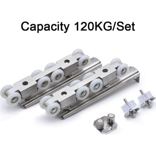 1Set Stainless Steel Wooden Door Sliding Door Pulley Hanging Wheel ,With Silent Bearing Load-Bearing 120KG/Set GF210
