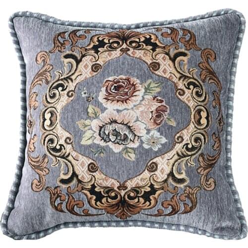 European Style Retro Home Decoration Thickened Embroidery Square Living Room Sofa Car Pillow Tatami Chair Cushion