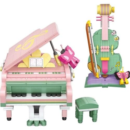 LOZ 4106 4107 Kids Building Toys mini Block Girls Puzzle Gift Piano Violin Model no box