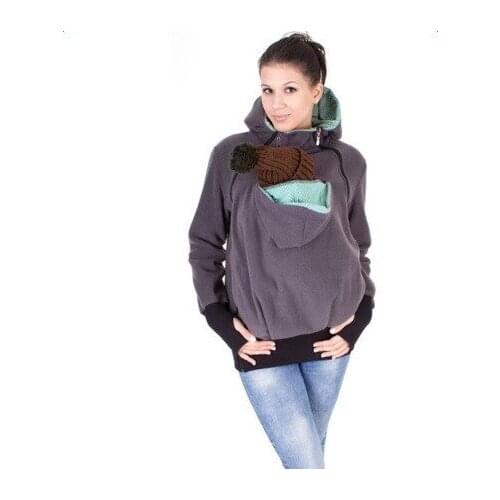 The 2017 European winter explosion of three in one multifunctional mother kangaroo sweater coat dress