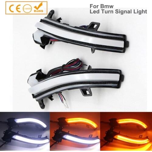 2x Multifunction Sequential Led Rearview Mirror Marker Turn Signal Light + Puddle lamp + DRL For BMW i3 X1 E90 F20 F21 F30 F33