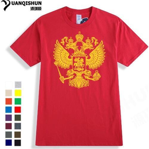 RUSSIA T-Shirts Eagle Flag T Shirt CCCP USSR RU Soviet Union Men Brand Clothes 100% Cotton Top Tees 2018 Summer Hot Tshirt Style