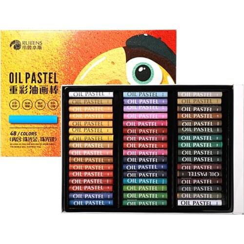 Paul Rubens Children Oil Pastels 48 Colors Set Professional Artist Oil Pastel Safe Non-toxic for Kids School Child Art Hobbyist