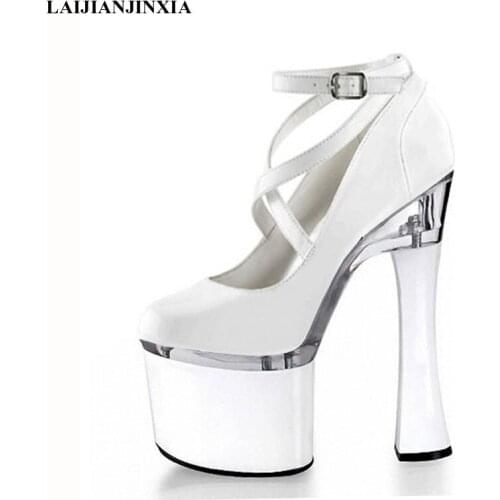 LAIJIANJINXIA New Platform Women Pumps High Heels 18 CM Shoes Women Shallow Sexy Female Party Shoes Fashion Wedding Bridal Shoes