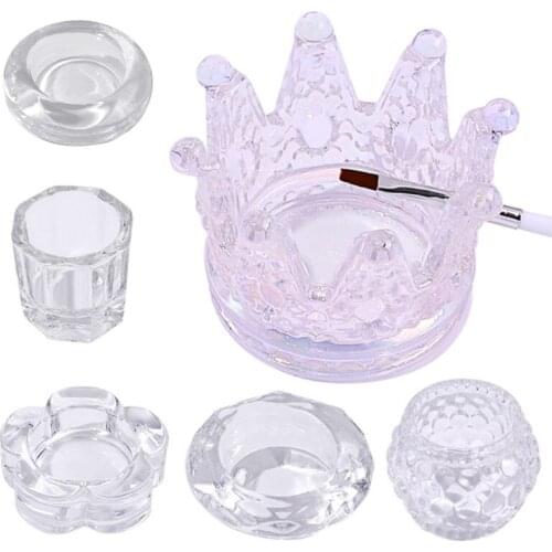 New Acrylic Nails Clear White Color Transparent Kit Acrylic Powder Dish Acrylic Liquid Acryl Nail Crystal Glass Cup for Acrylic