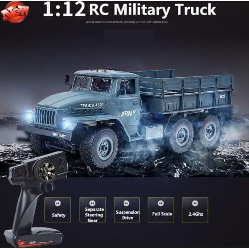 Upgrade Six Wheels Driving Electric Radio Control Militart Car Model 1:12 Full Scale Independent Suspension All Terrain RC Car