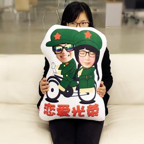 Provide photo A soldier couples doll cushion Real human pillows Christmas decorations diy gift Birthday Valentines Day
