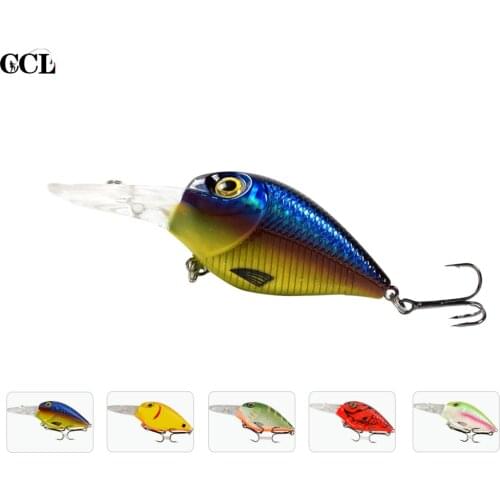 95MM 18G Big Lip Wobblers Fishing Lure Hard Plastic Body 3D Eyes Floating Deep Water Crank Bait Bass Fishing