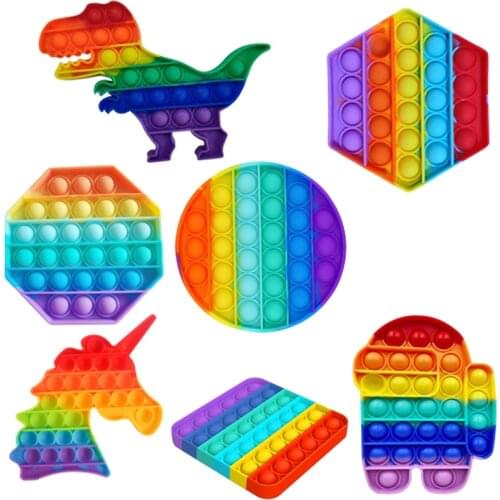 Rainbow Bubble Pops Fidget Sensory Toy for Autisim Special Needs Ant -stress Game Stress Relief Squishy Fidget Toys