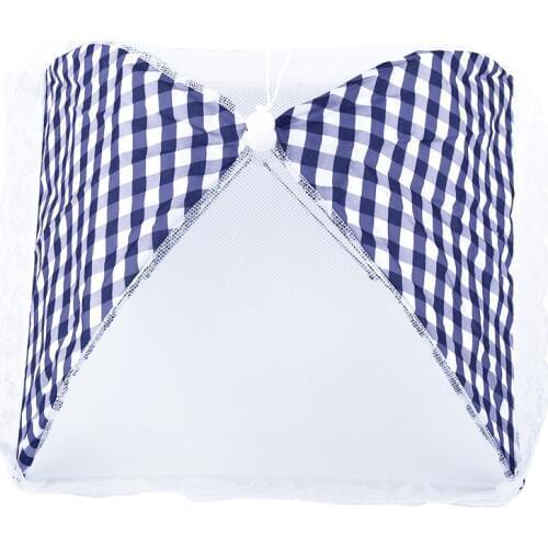 Collapsible Food Umbrella Cover Pop Up Dome Mesh Fly Wasp Insect Net BBQ Kitchen Blue