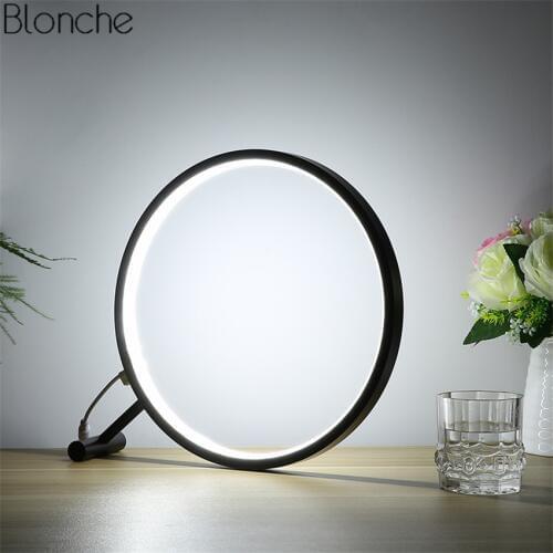 Modern Round Led Desk Lamp Magnifier Table Lights Reading Lamp for Living Room Bedroom Bedside Study Home Light Fixtures Decor