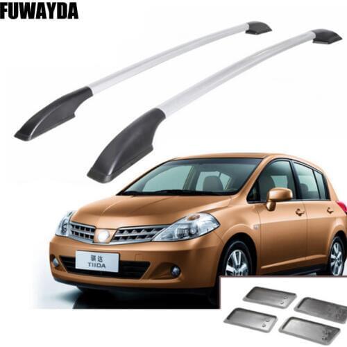 FUWAYDA car styling sticker for Nissan Tiida car roof rack aluminum alloy luggage rack punch Free 1.4 meters Car Accessories